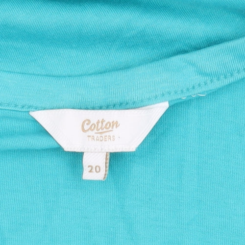 Cotton Traders Women's Blue Size 20 Henley T-Shirt