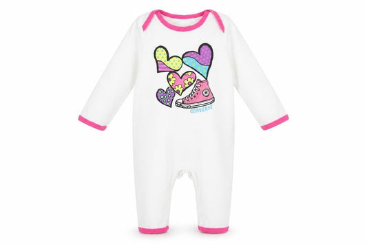 Converse Unisex White Babygrow, 9-12 Months