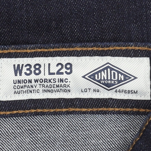 Union Works Men's Blue Straight Leg Jeans Size 38