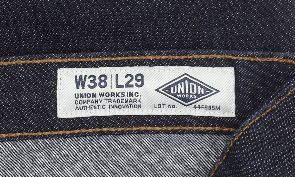 Union Works Men's Blue Straight Leg Jeans Size 38