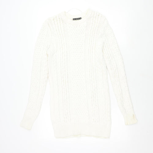 Zara Knit Ivory Wool Blend Women's Jumper S