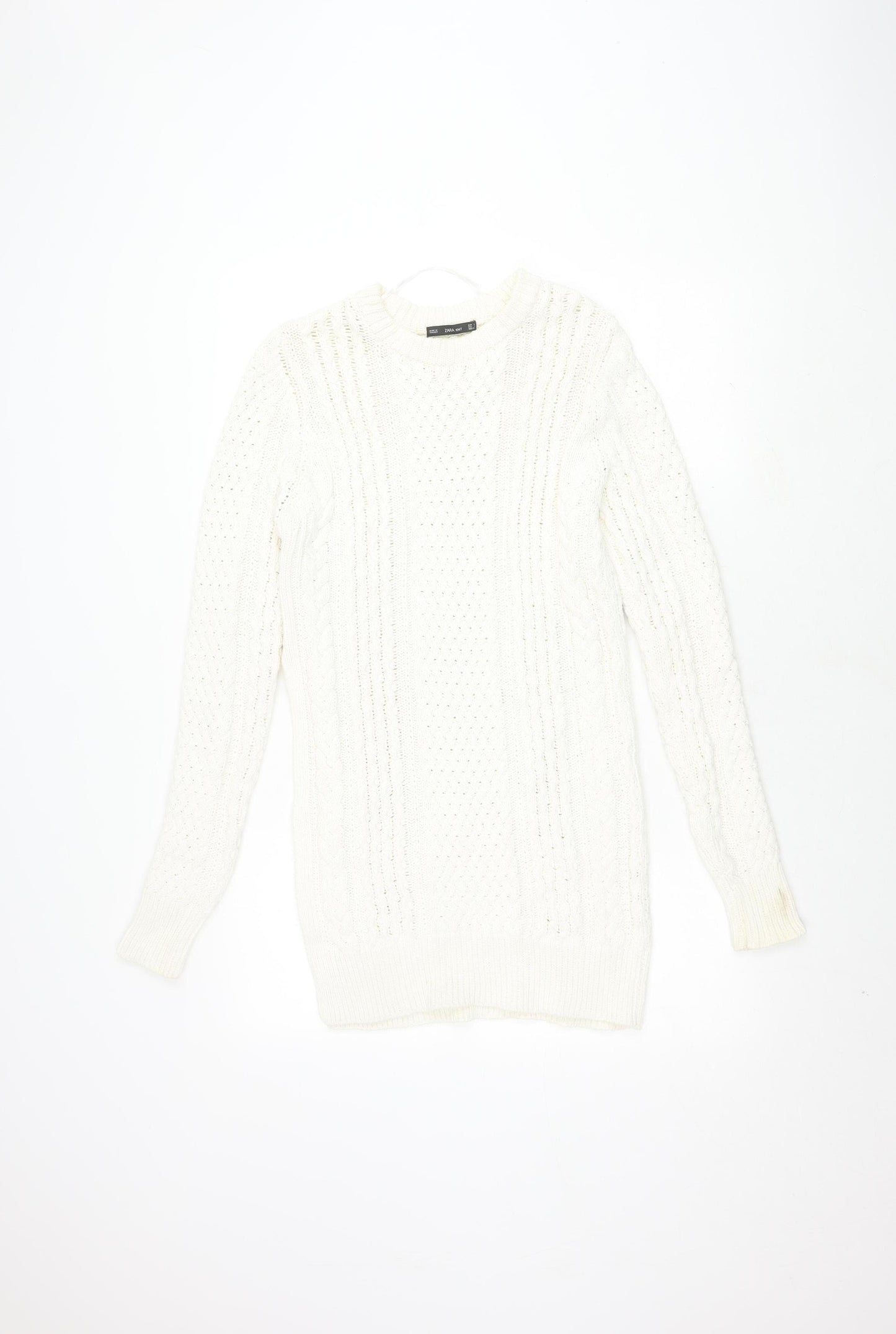 Zara Knit Ivory Wool Blend Women's Jumper S