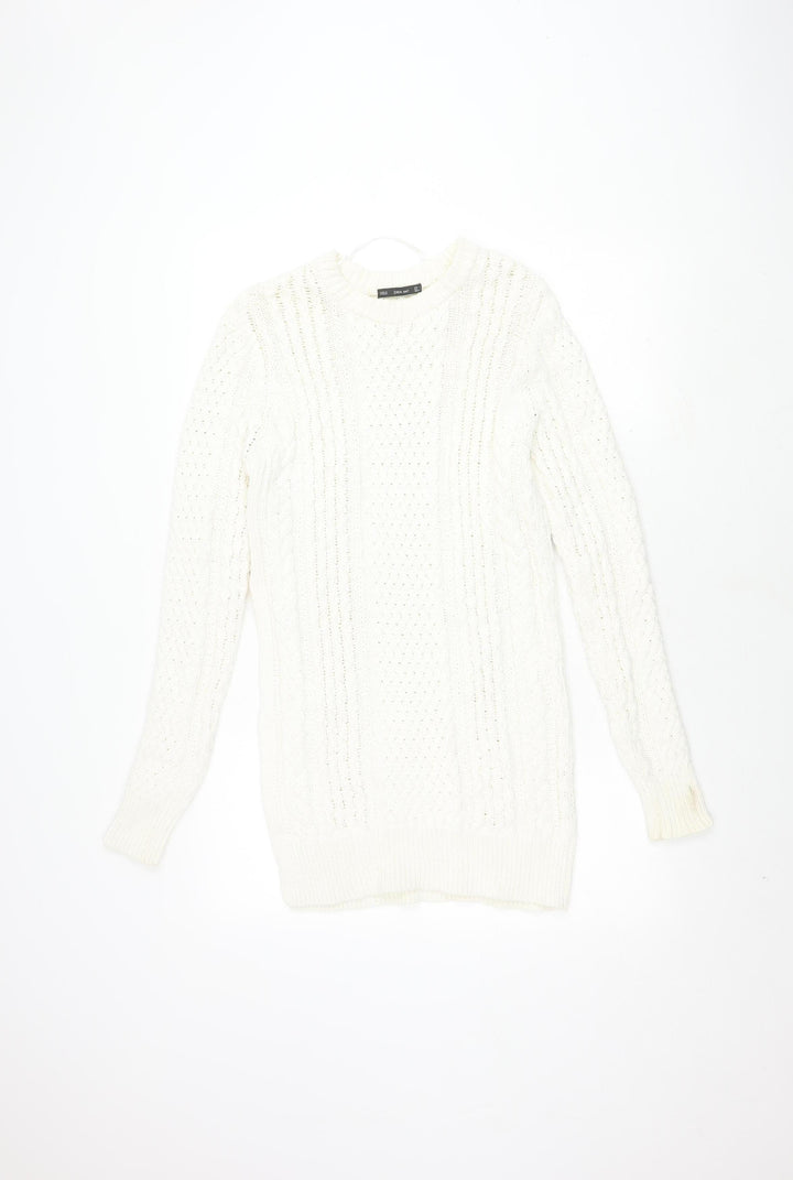 Zara Knit Ivory Wool Blend Women's Jumper S