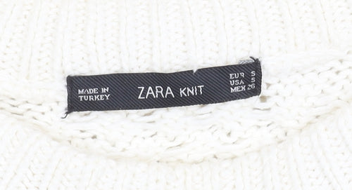 Zara Knit Ivory Wool Blend Women's Jumper S
