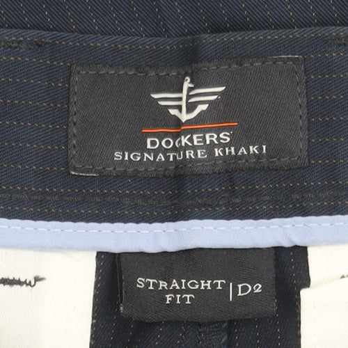 Dockers Men's Blue Khakis 32 - Straight Fit Trousers