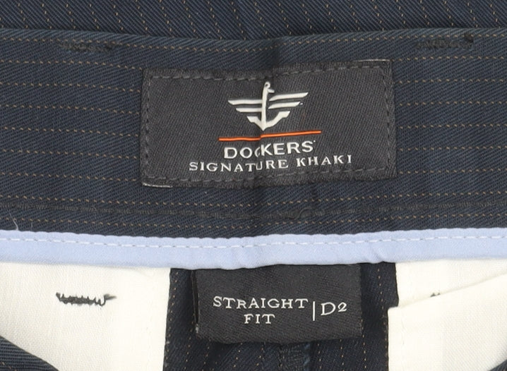 Dockers Men's Blue Khakis 32 - Straight Fit Trousers