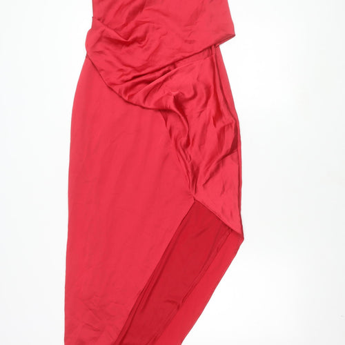 ASOS DESIGN Women’s Red Asymmetric Dress, Size 6