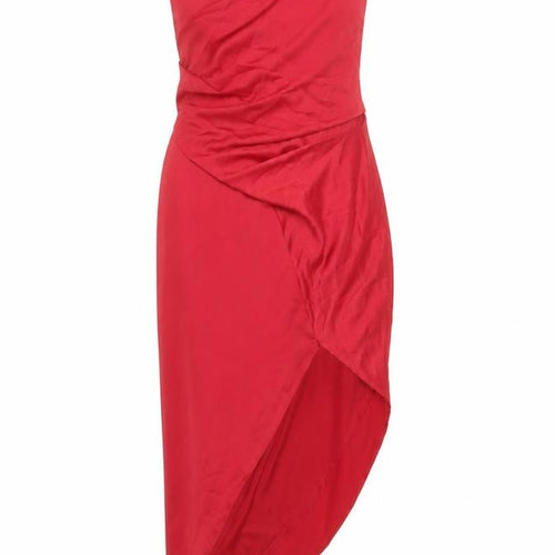ASOS DESIGN Women’s Red Asymmetric Dress, Size 6