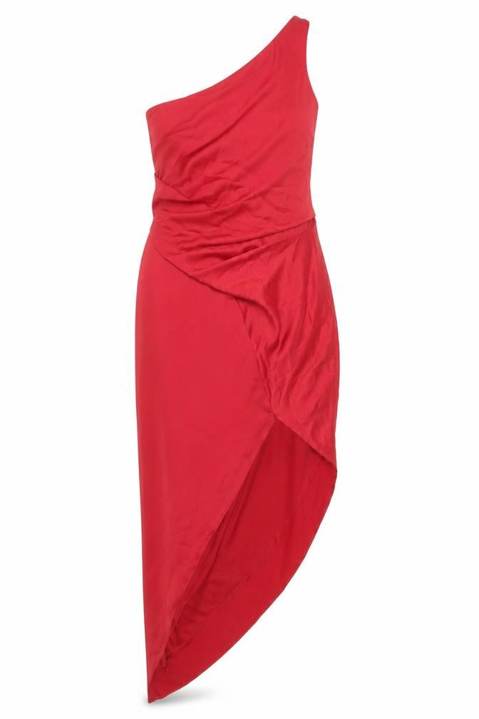 ASOS DESIGN Women’s Red Asymmetric Dress, Size 6