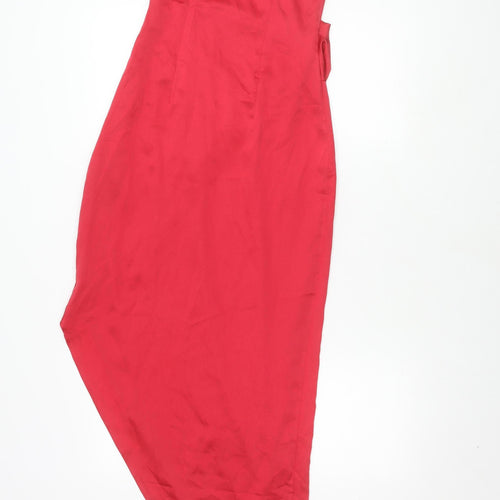 ASOS DESIGN Women’s Red Asymmetric Dress, Size 6