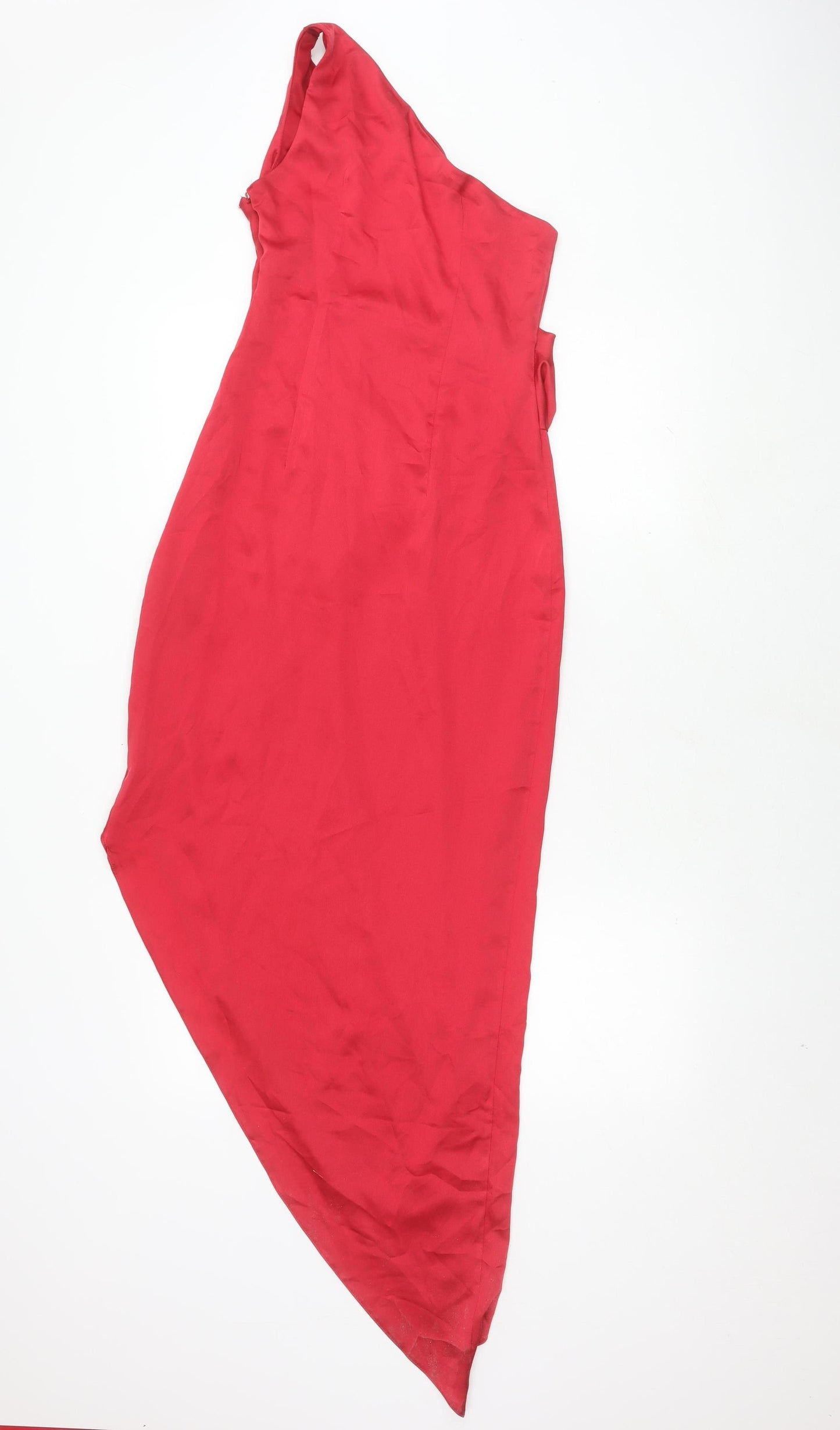 ASOS DESIGN Women’s Red Asymmetric Dress, Size 6