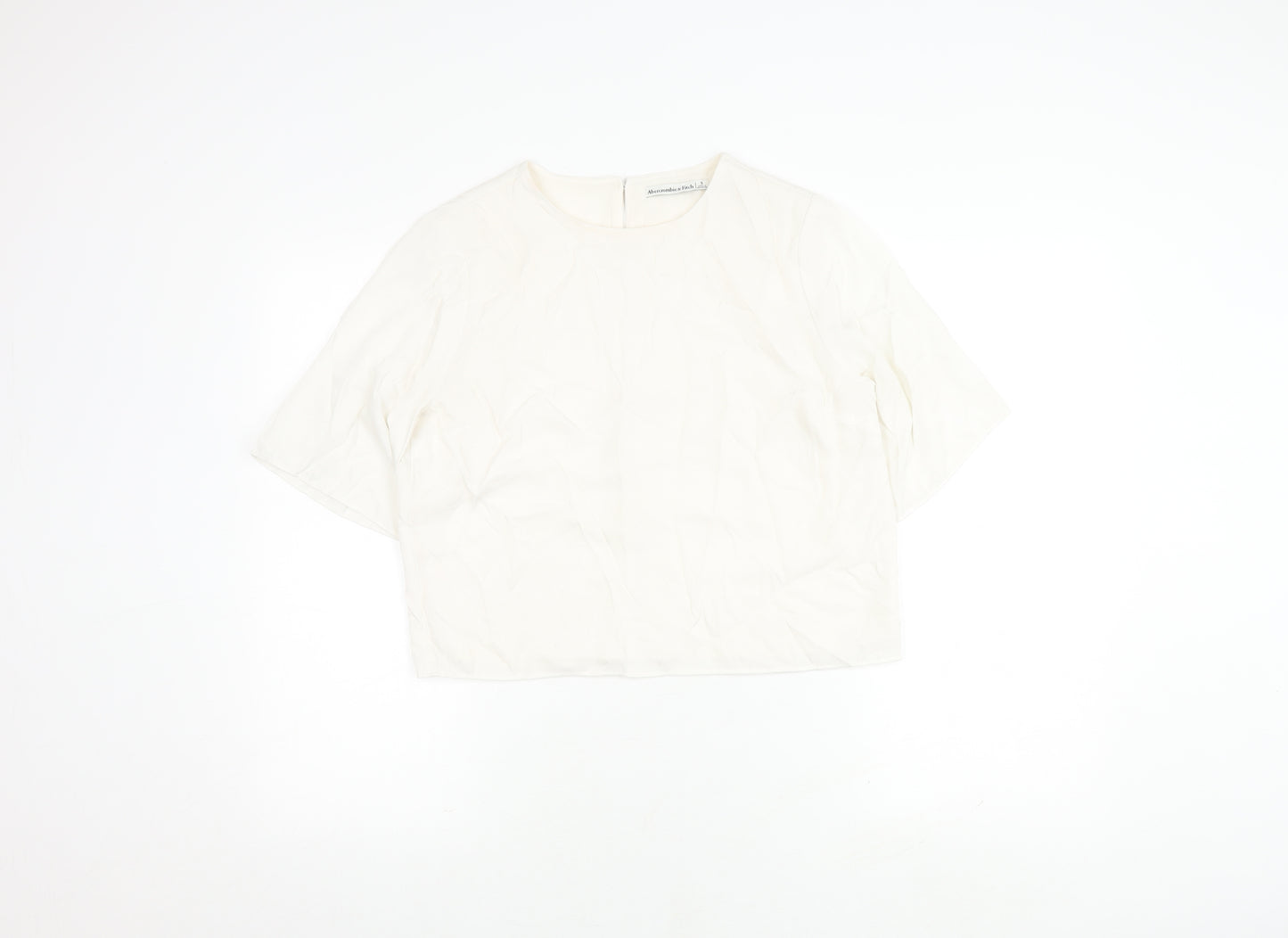 Abercrombie & Fitch Women's Ivory Blouse, S, 3/4 Sleeve, Button