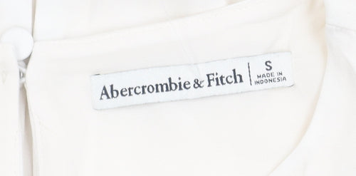 Abercrombie & Fitch Women's Ivory Blouse, S, 3/4 Sleeve, Button