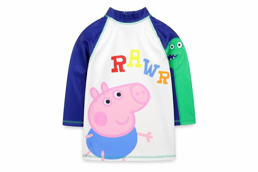 Front view of Peppa Pig boys’ multicoloured rash guard 7 years