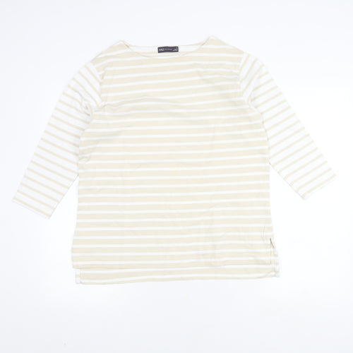 Marks and Spencer Women's Beige Striped Top, Size 12
