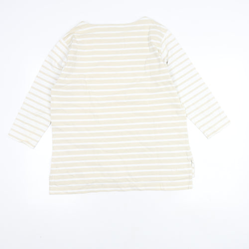 Marks and Spencer Women's Beige Striped Top, Size 12