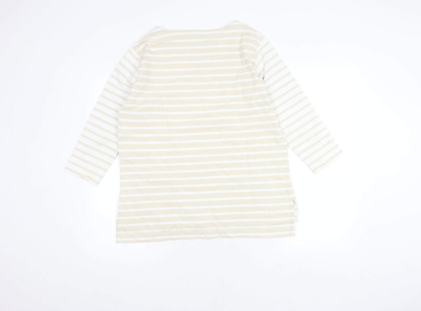 Marks and Spencer Women's Beige Striped Top, Size 12