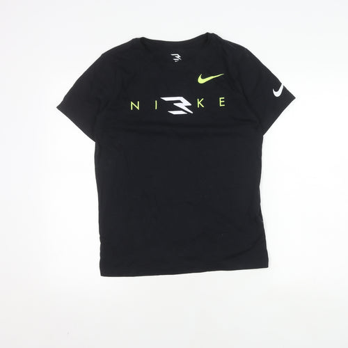 Nike Boys' Black XL T-Shirt with Logo Design