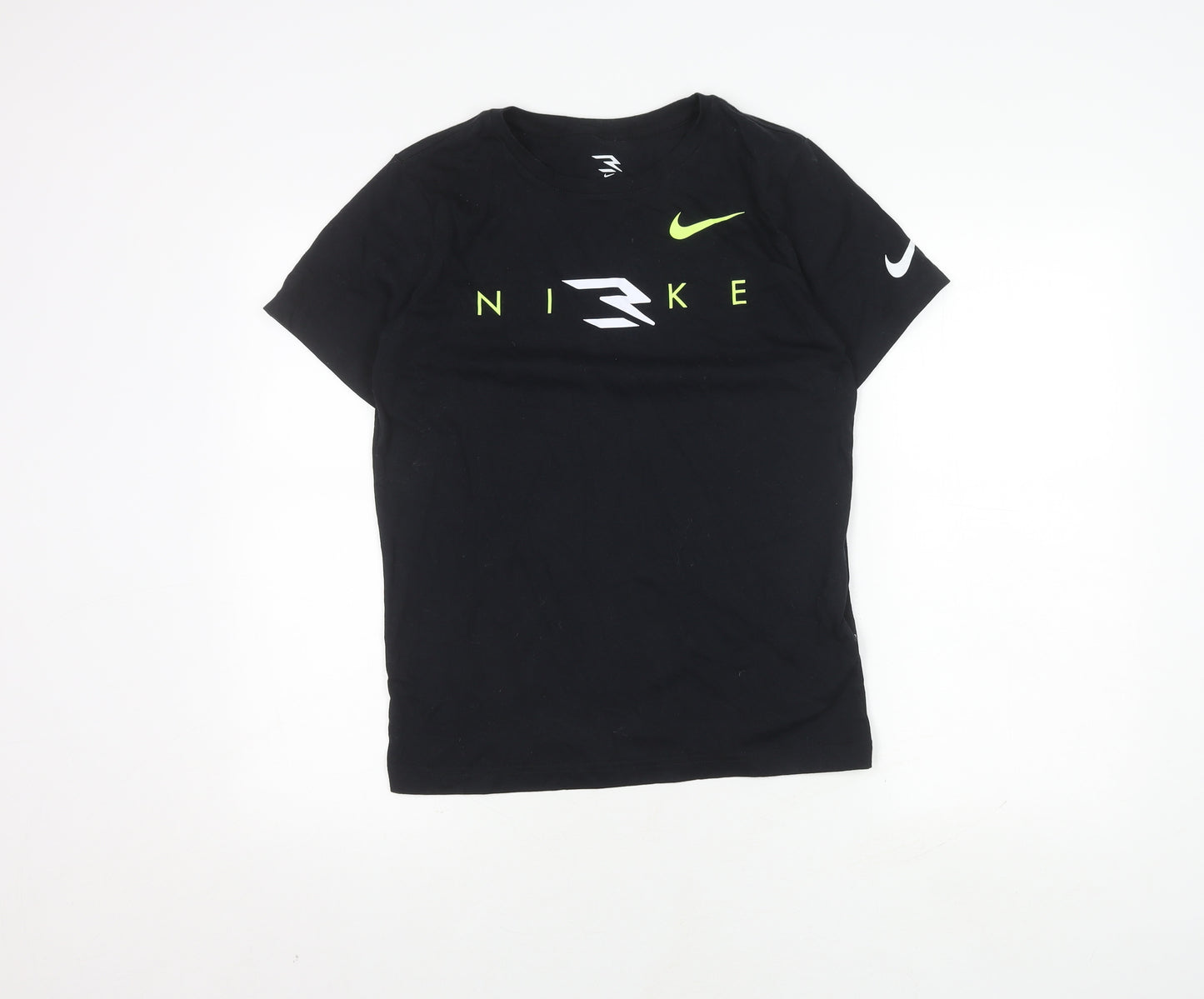 Nike Boys' Black XL T-Shirt with Logo Design