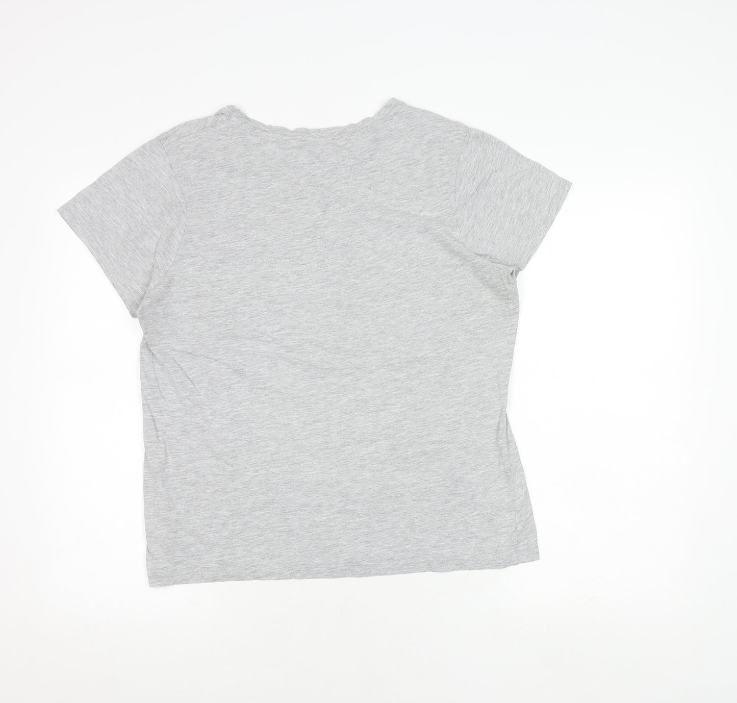 Zara Women's Grey Printed T-Shirt, Size 10