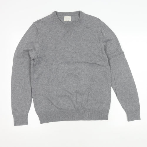 House of Fraser Men's Grey Cotton Pullover Jumper