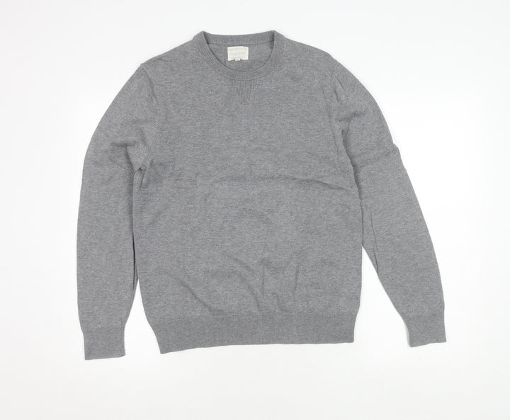 House of Fraser Men's Grey Cotton Pullover Jumper