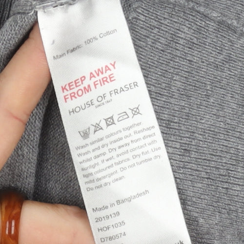 House of Fraser Men's Grey Cotton Pullover Jumper