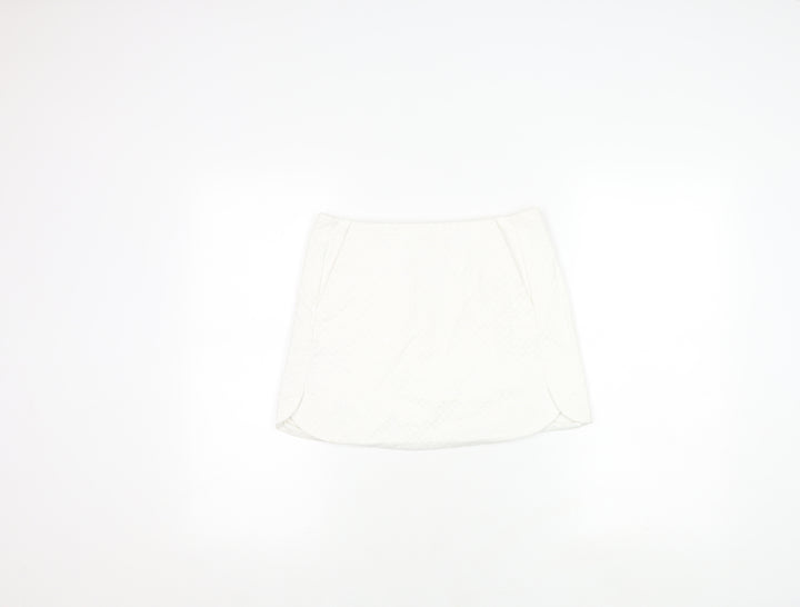 Topshop Women's White Mini Skirt with Zip Accent