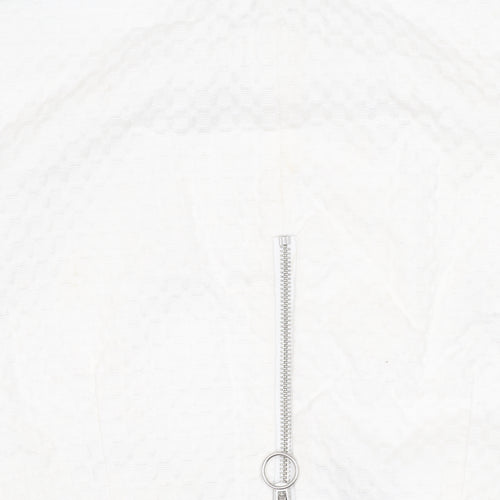 Topshop Women's White Mini Skirt with Zip Accent