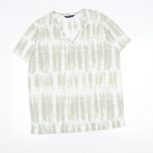 Marks and Spencer Women's Green V-Neck T-Shirt Size 14
