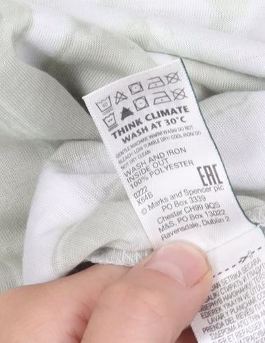 Marks and Spencer Women's Green V-Neck T-Shirt Size 14