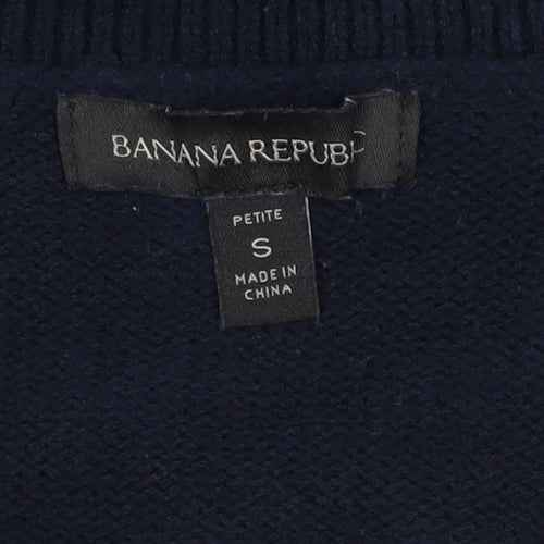 Banana Republic Women's Blue V-Neck Pullover Jumper S