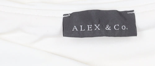 Alex & Co. Women's White Cowl Neck Top