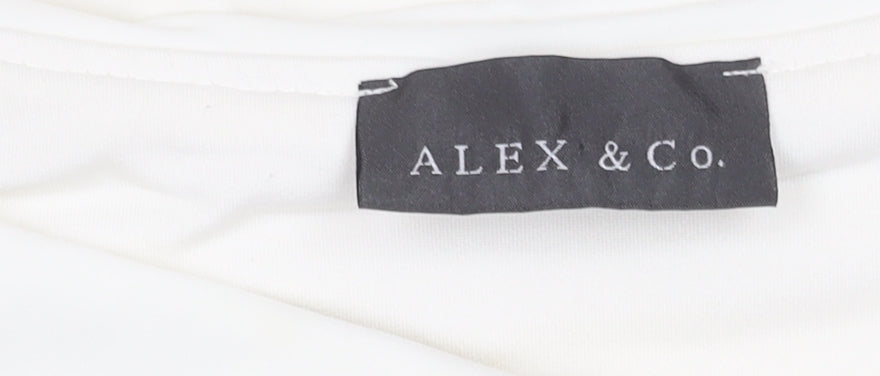 Alex & Co. Women's White Cowl Neck Top