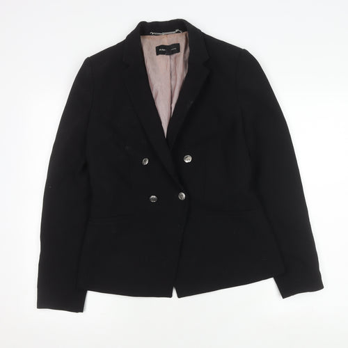 Mango Women's Black Blazer, Size 12, Double-Breasted