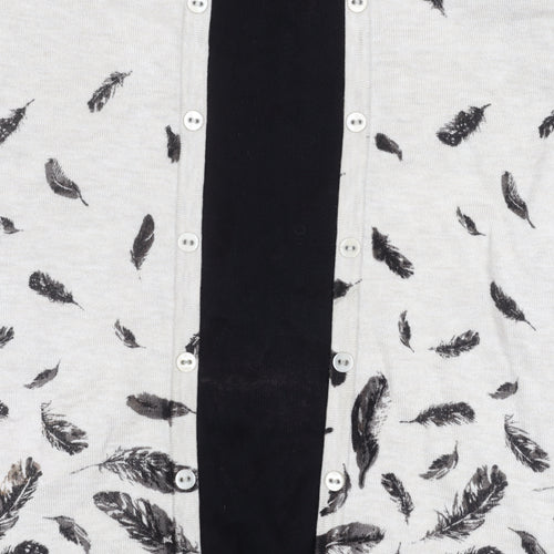 M&Co Women's Ivory Feather Print Cardigan 14