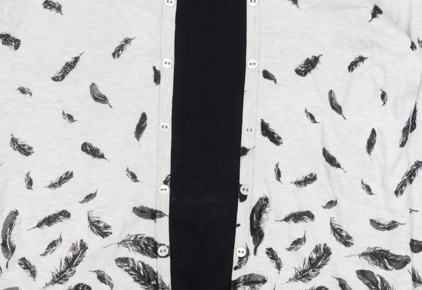 M&Co Women's Ivory Feather Print Cardigan 14