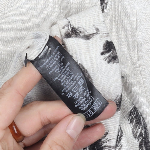 M&Co Women's Ivory Feather Print Cardigan 14