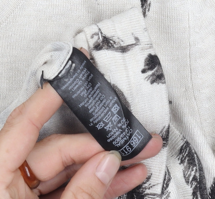 M&Co Women's Ivory Feather Print Cardigan 14