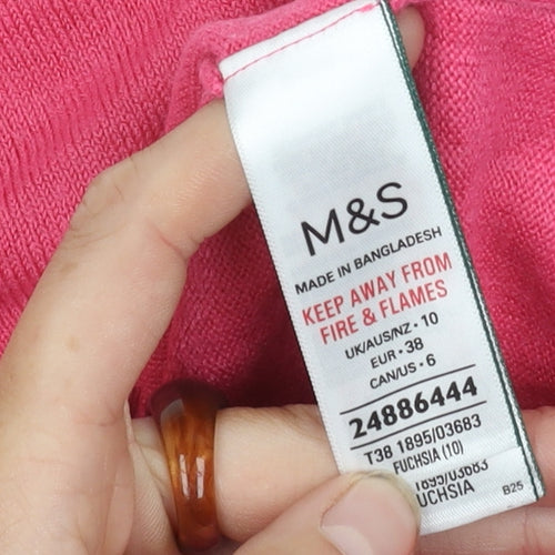Marks and Spencer Women's Pink Pullover Jumper Size 10