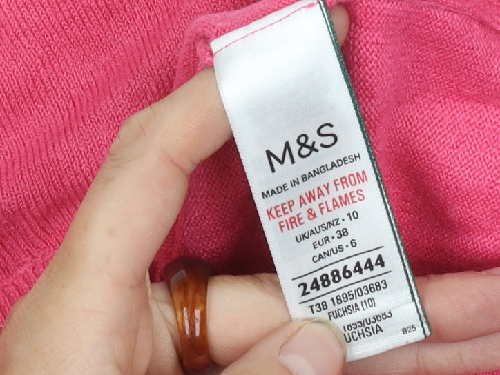 Marks and Spencer Women's Pink Pullover Jumper Size 10