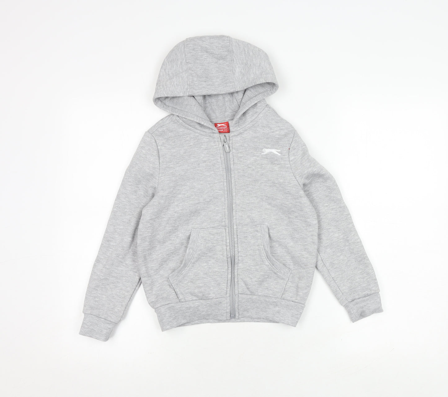 Slazenger Boys Grey Hooded Jacket 7-8Y Full Zip New