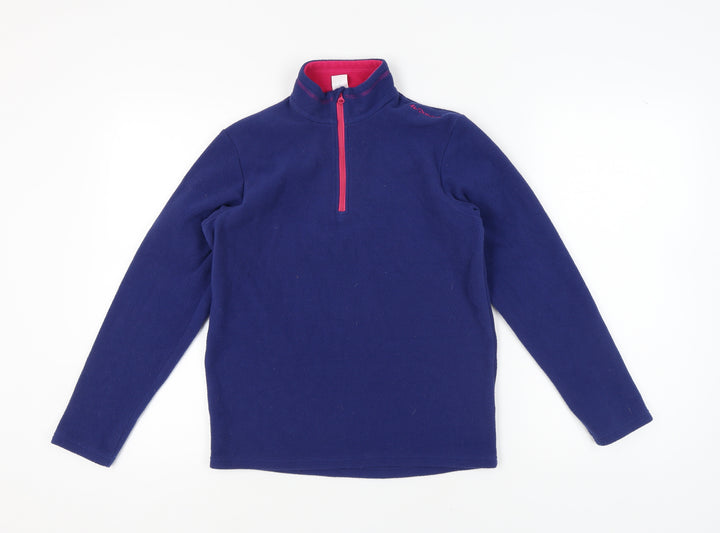 Decathlon Blue Fleece Henley Kids Sweatshirt - Size 14 Years