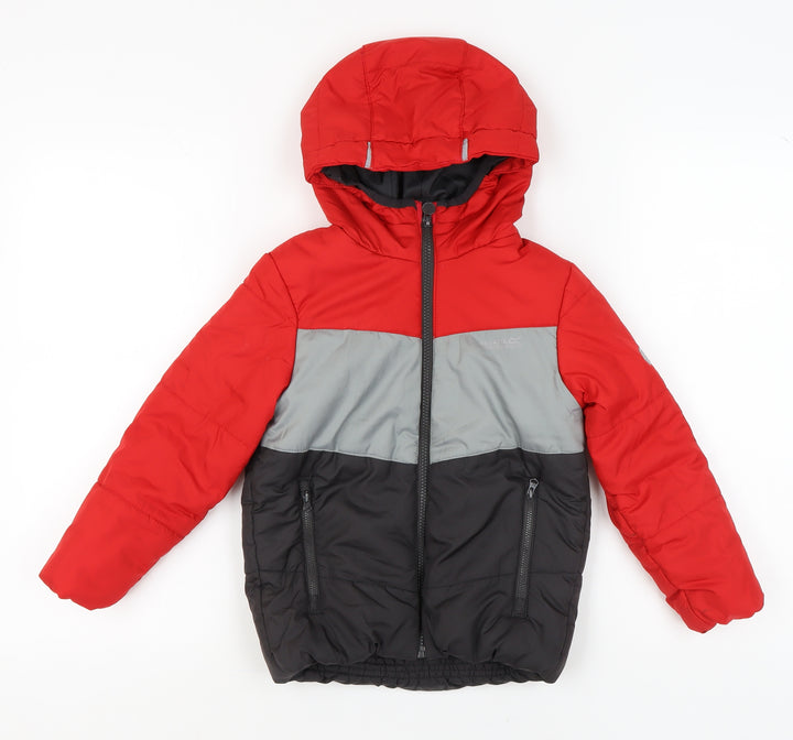 Regatta Boys Red Puffer Jacket 5-6 Years - Hooded & Cosy