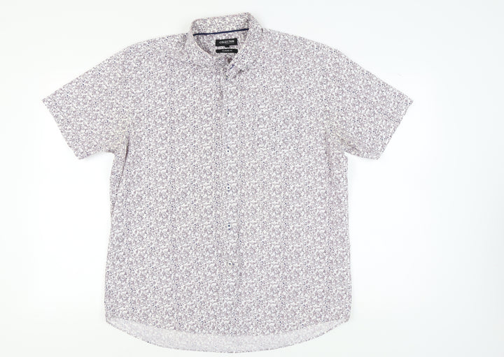 Debenhams Men's Floral Short Sleeve Shirt, Size L