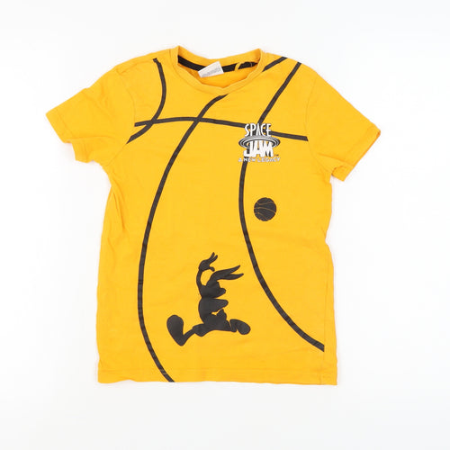 Space Jam Girls Orange Graphic T-Shirt, 9-10 Years, Crew Neck
