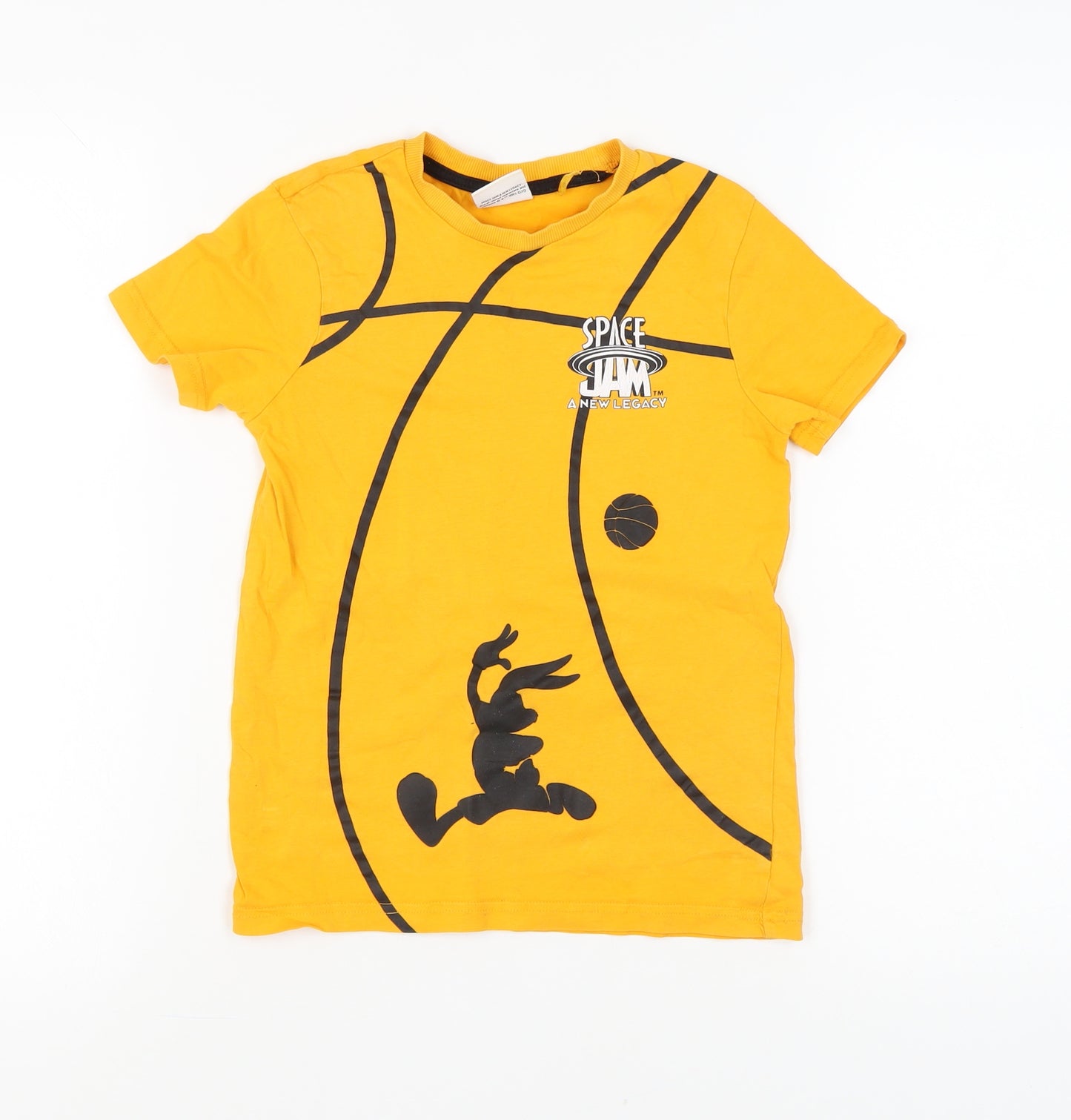 Space Jam Girls Orange Graphic T-Shirt, 9-10 Years, Crew Neck