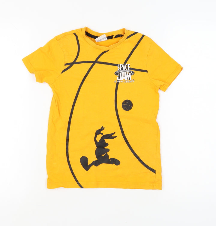 Space Jam Girls Orange Graphic T-Shirt, 9-10 Years, Crew Neck