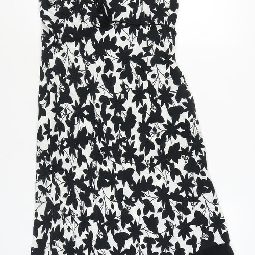 Marks and Spencer Women's Black Floral Slip Dress Size 14
