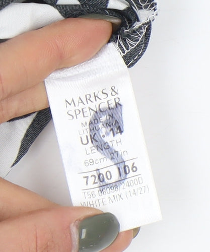 Marks and Spencer Women's Black Floral Slip Dress Size 14